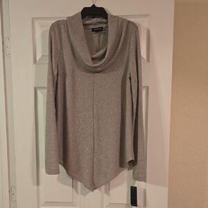 Women's Gray Cowl Neck Sweater